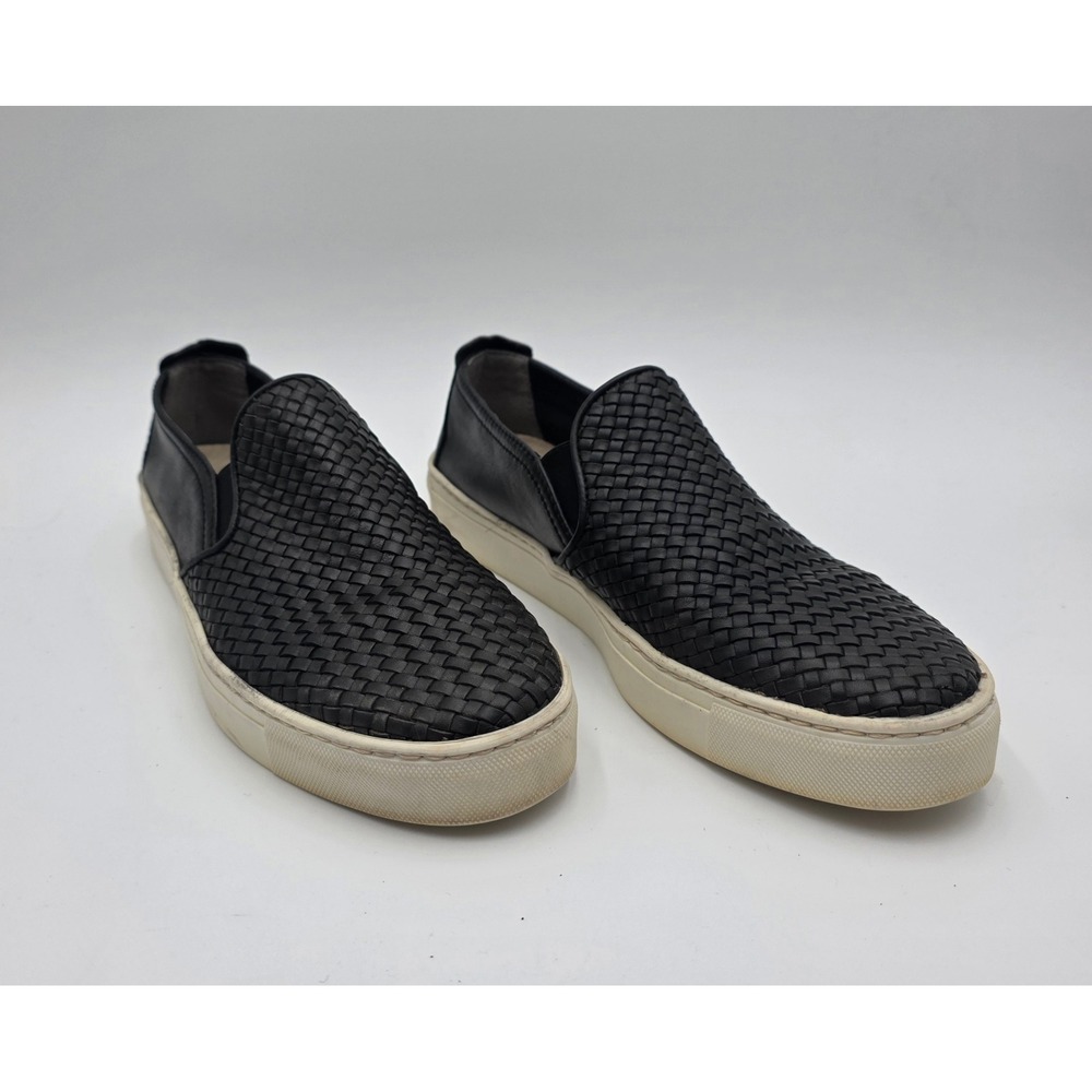 The FLEXX Black Woven Leather Slip On Platform Sneakers Women's 9.5 EU 41